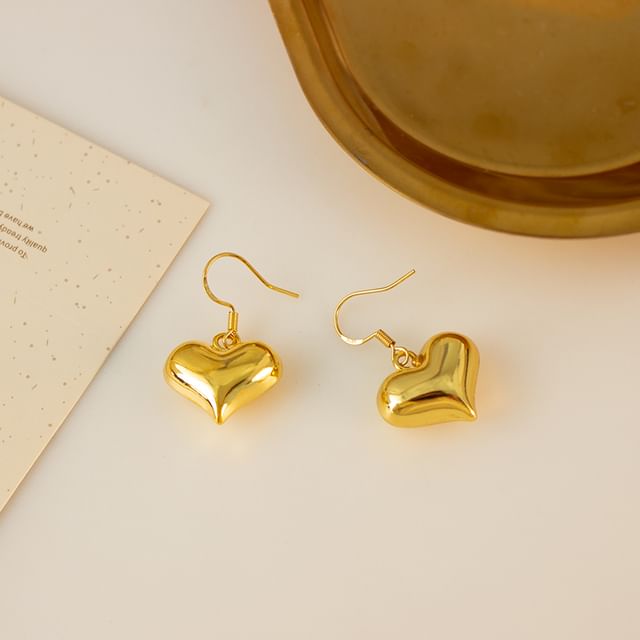 / Clip-On Heart Earring Drop
