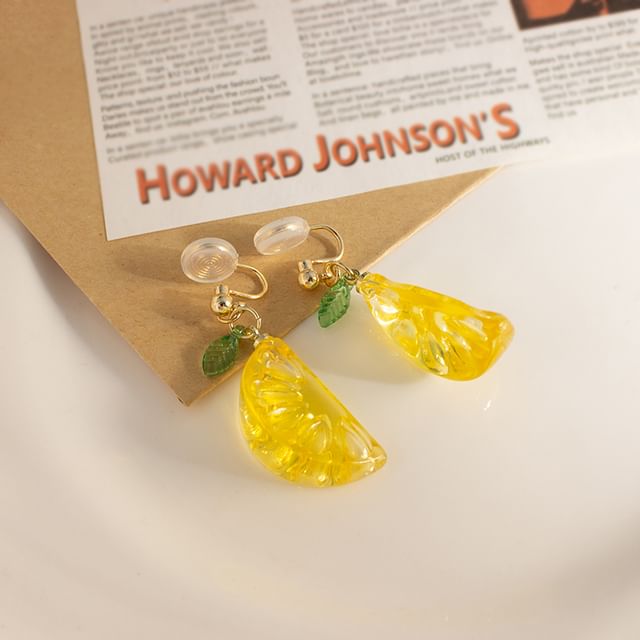 / Lemon Clip-On Earring Drop