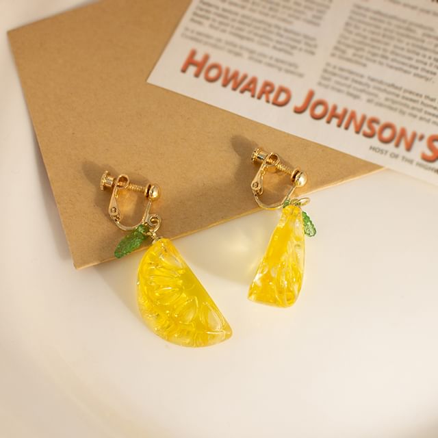 / Lemon Clip-On Earring Drop