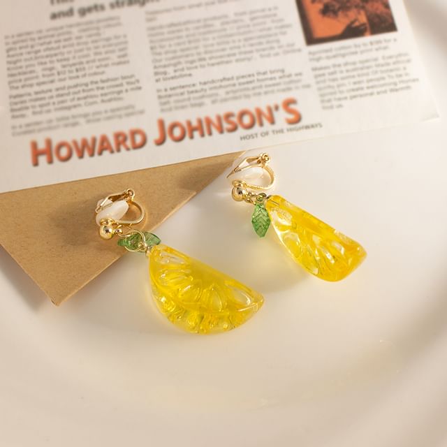 / Lemon Clip-On Earring Drop