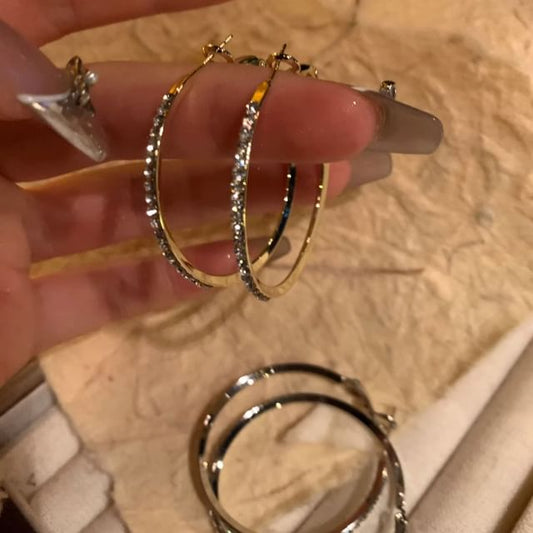 Earring Hoop Rhinestone
