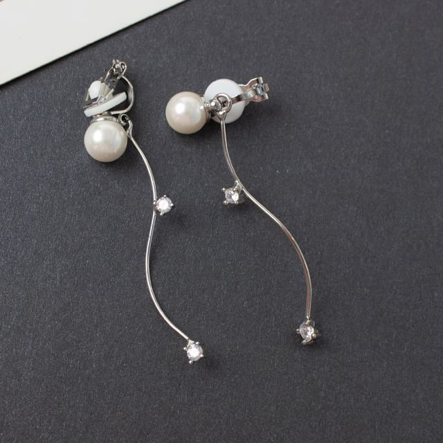 (Various Alloy Pearl Faux / Cuff Dangle Designs) Ear Rhinestone Earring