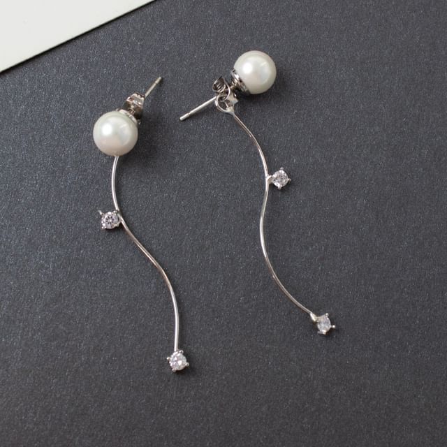(Various Alloy Pearl Faux / Cuff Dangle Designs) Ear Rhinestone Earring