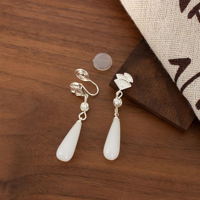 (Various Fan Cuff Ear Alloy / Designs) Gemstone Drop Faux Rhinestone Earring