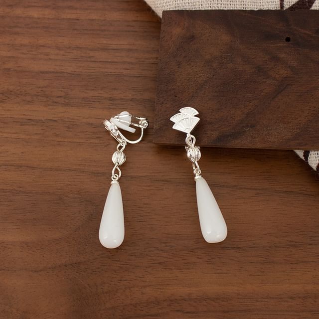 (Various Fan Cuff Ear Alloy / Designs) Gemstone Drop Faux Rhinestone Earring