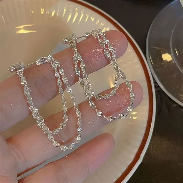 Earring Alloy Hoop Helical Layered