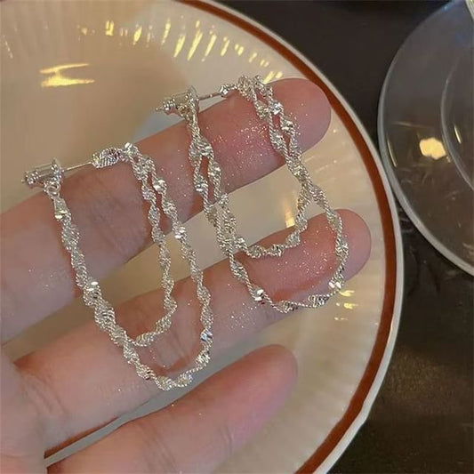 Earring Alloy Hoop Helical Layered