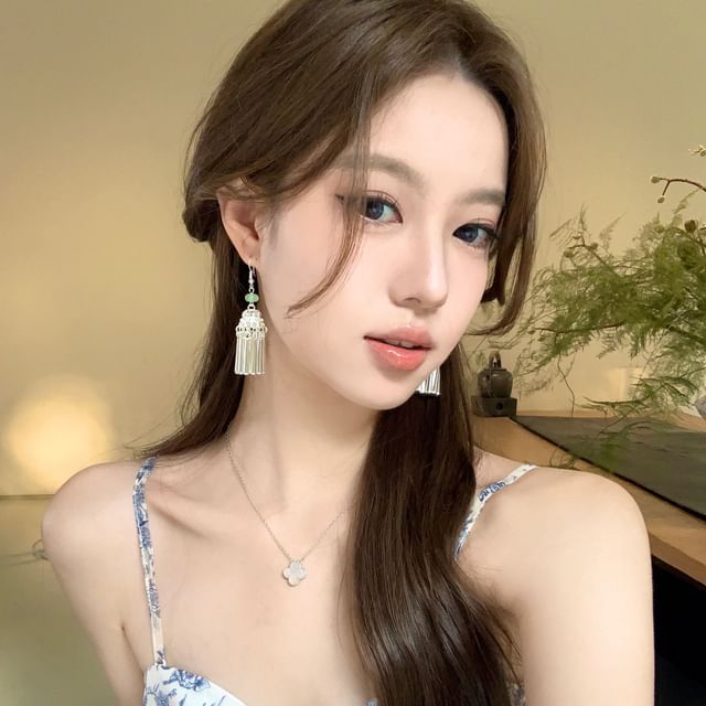 Earring Dangle Fringed Alloy