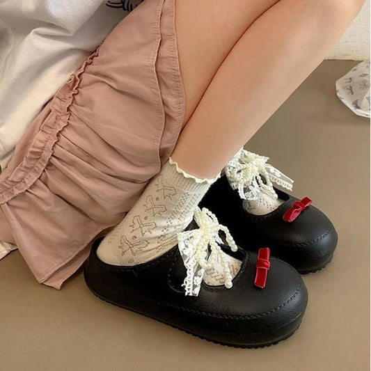 Leather Faux Beaded Sandals