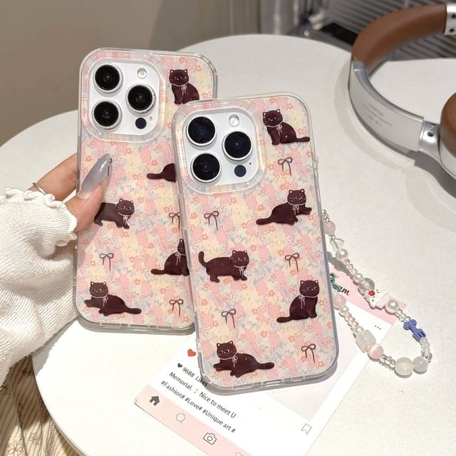 Set Strap Phone Floral / Case Cat