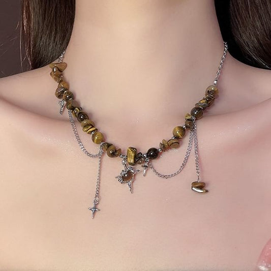 Star Pendant Choker Designs) Faux (Various Alloy Bead Gemstone