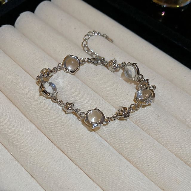 Station Alloy Bracelet Glass / Choker Bead