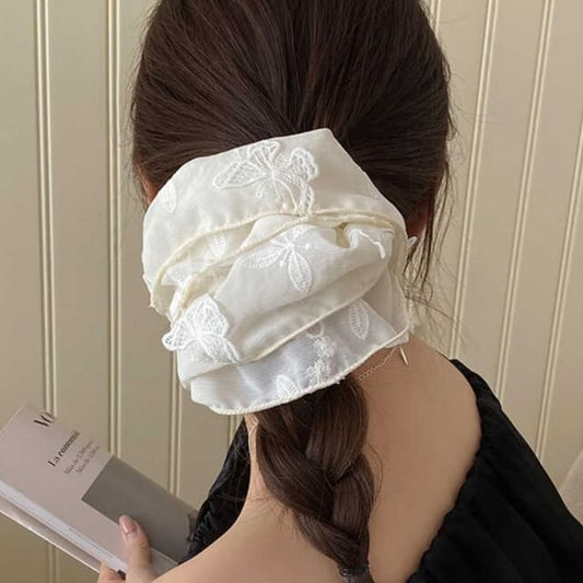 Butterfly Embroidered Scrunchie