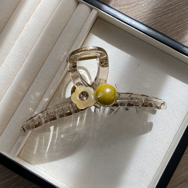 Flower Claw Pearl Acrylic Faux Hair