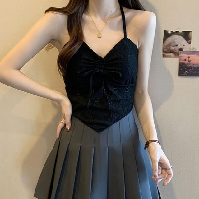 Top Camisole Crop V-Neck Lace