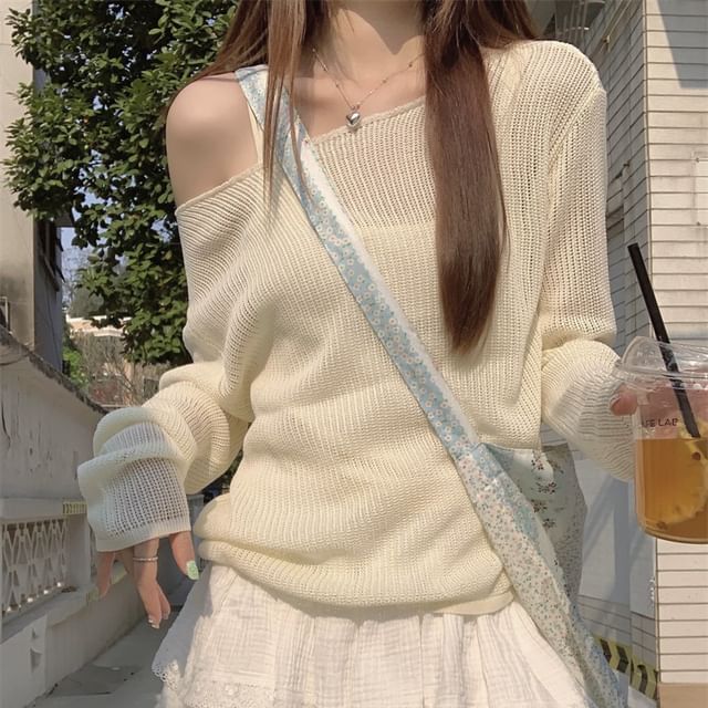 Plain + Set: Knit Sleeveless Top Long-Sleeve