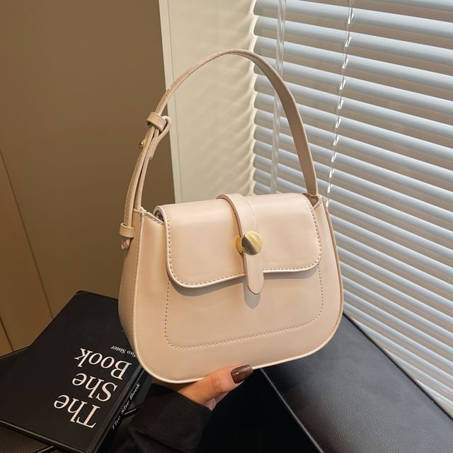 Bag Plain Faux Flap Leather Crossbody