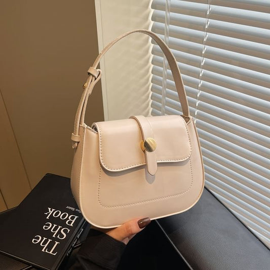 Bag Plain Faux Flap Leather Crossbody