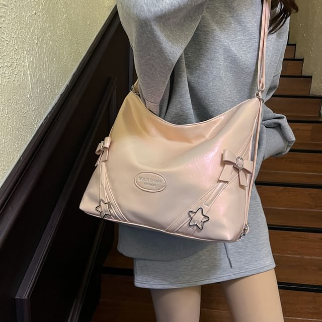 Crossbody Star Bow Faux Bag Leather Buckled