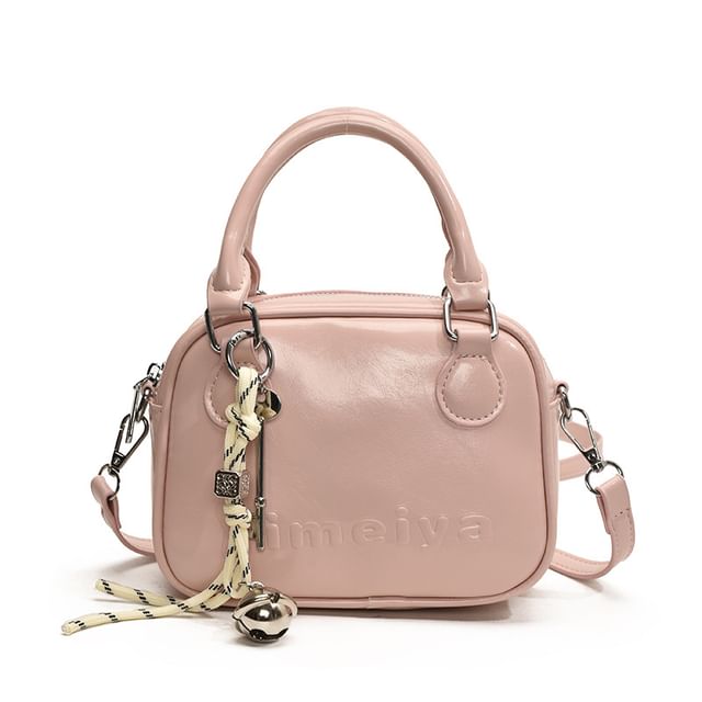 Bag Faux Leather Handle Lettering Crossbody Top