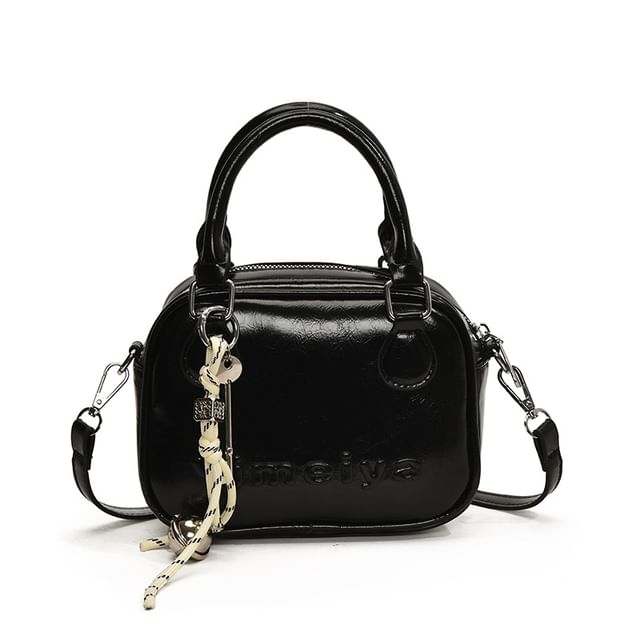 Bag Faux Leather Handle Lettering Crossbody Top