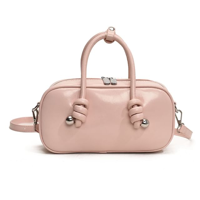 Crossbody Top Leather Bag Faux Handle Plain