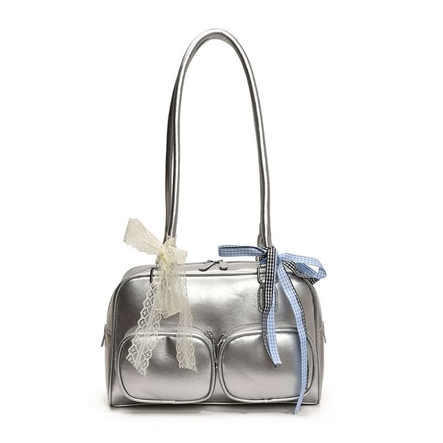 Leather Bag Bowler Plain Faux