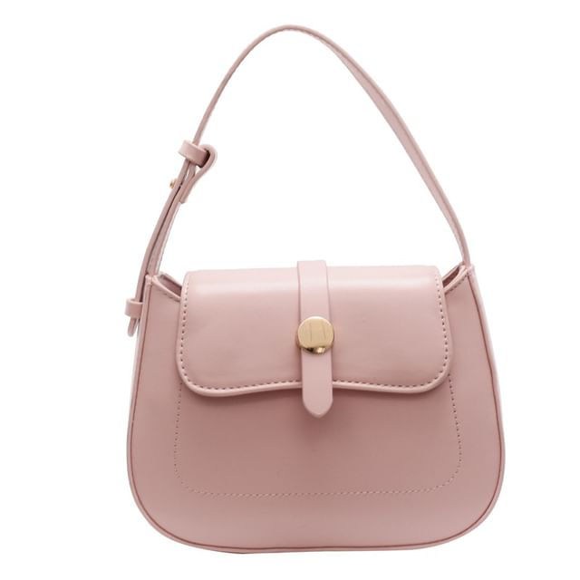 Bag Plain Faux Flap Leather Crossbody