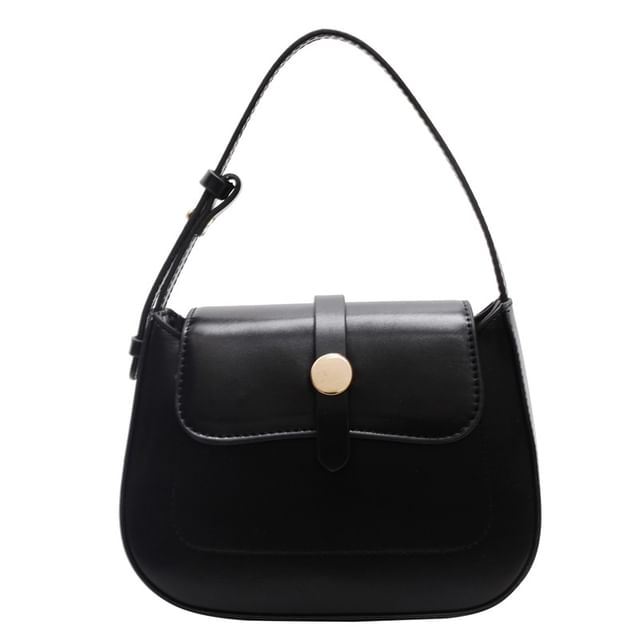 Bag Plain Faux Flap Leather Crossbody