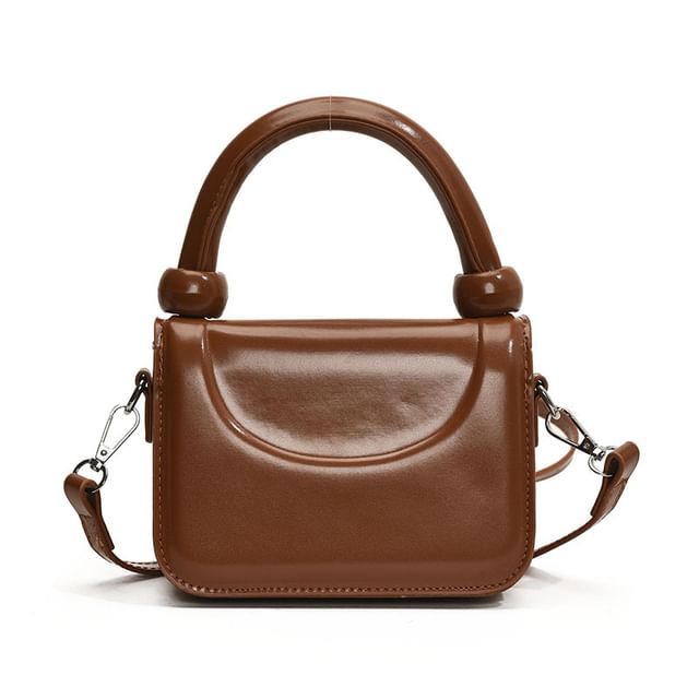 Bag Leather Plain Faux Crossbody Top Handle