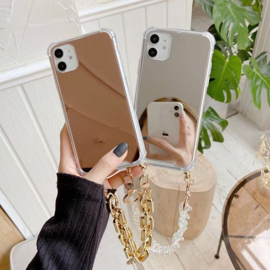 with Strap Mirrored Phone Case Chain
