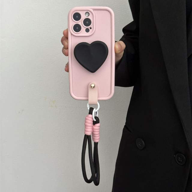 with Phone Heart Strap Case