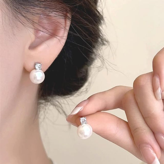 Necklace Stud Faux Pearl Earring Rhinestone Pendant /