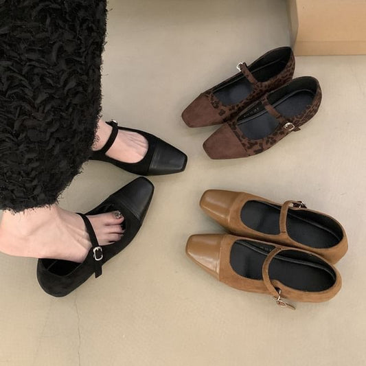 Square Mary Jane Cap Hidden Toe Wedge Pumps