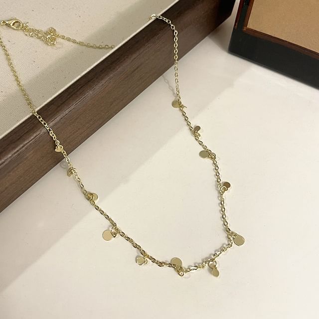 Bead Gemstone Station Faux Fringed Choker Star / Alloy Moon Pendant Disc