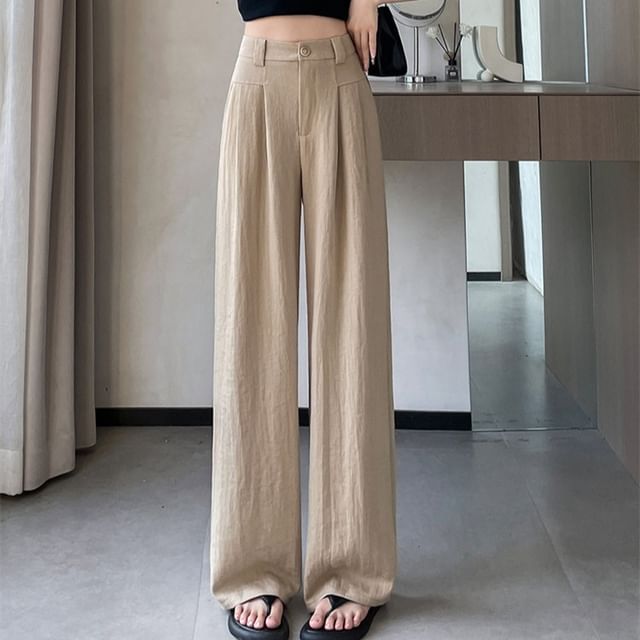 Wide Designs) (Various Pants Plain High Waist Dress Leg
