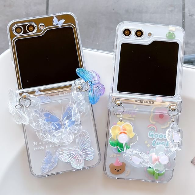 Phone / Strap Butterfly Case Floral Set