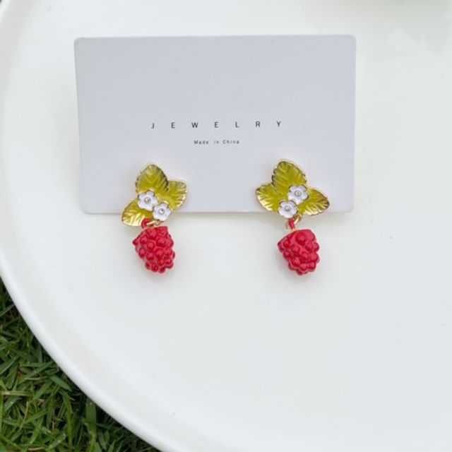 Drop Floral Berry Earring Alloy Glaze