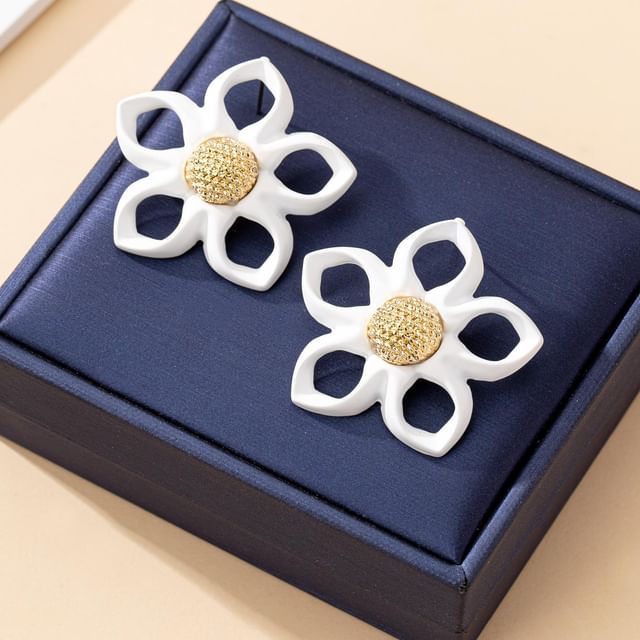Floral Alloy Stud Earring