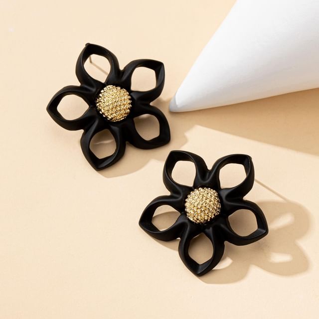 Floral Alloy Stud Earring