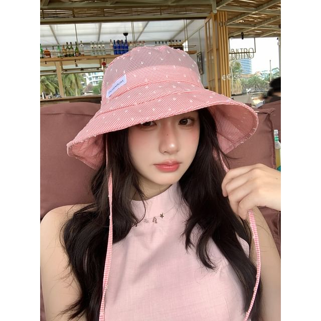 Bucket Lettering Plaid Hat Applique