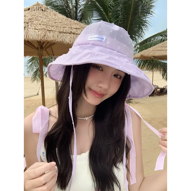 Bucket Lettering Plaid Hat Applique