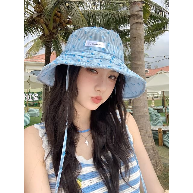 Bucket Lettering Plaid Hat Applique