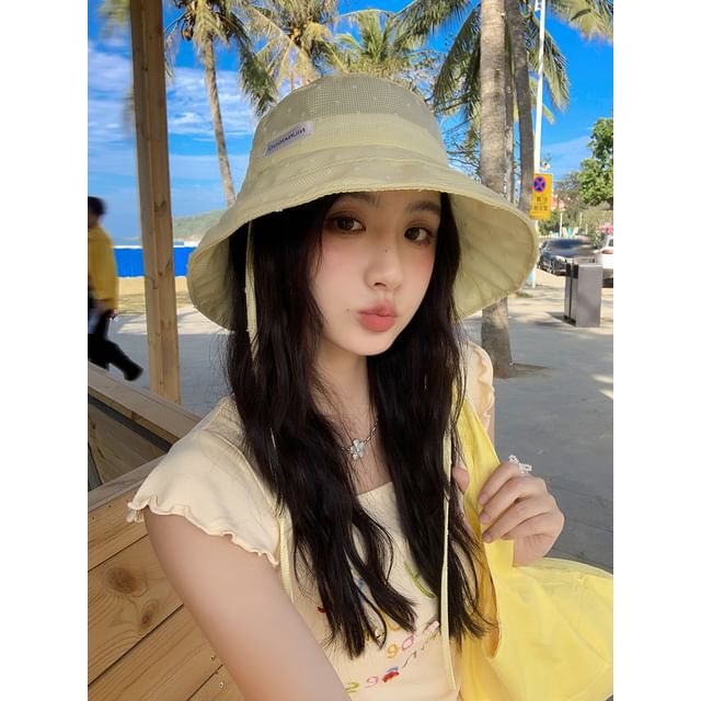 Bucket Lettering Plaid Hat Applique