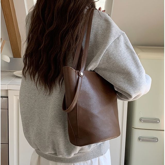 Leather Bucket Bag Faux