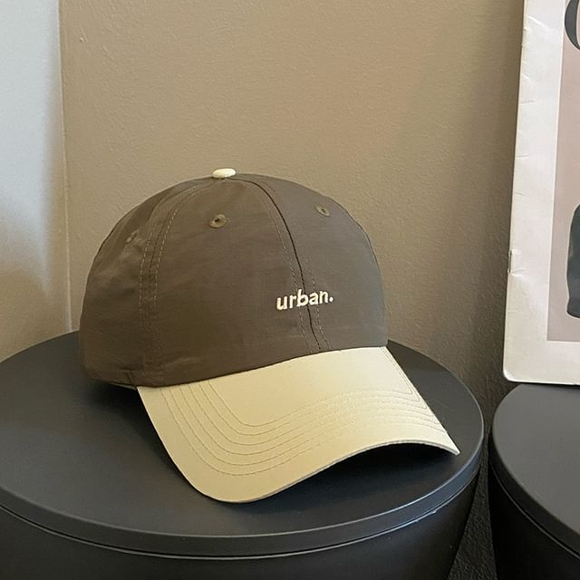 Two-Tone Lettering Cap Embroidered Baseball