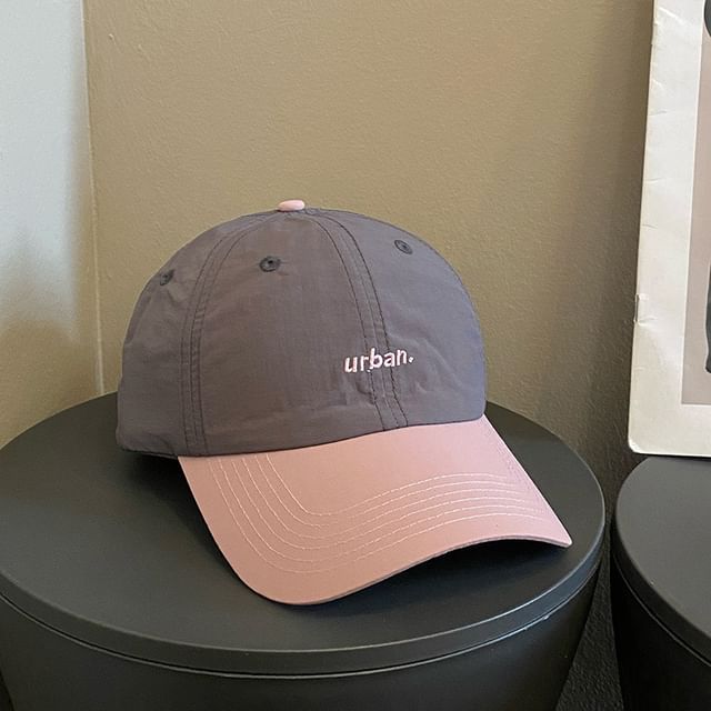 Two-Tone Lettering Cap Embroidered Baseball