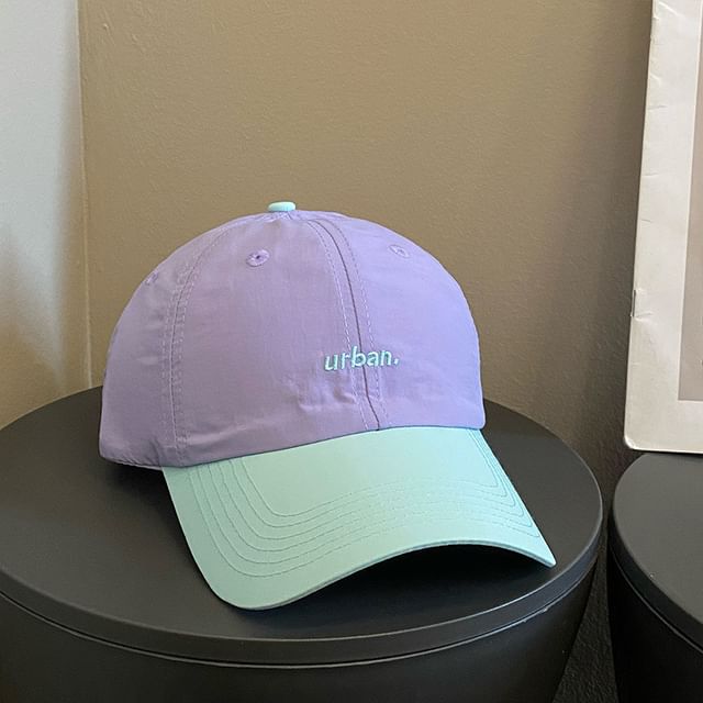 Two-Tone Lettering Cap Embroidered Baseball