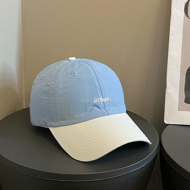 Two-Tone Lettering Cap Embroidered Baseball