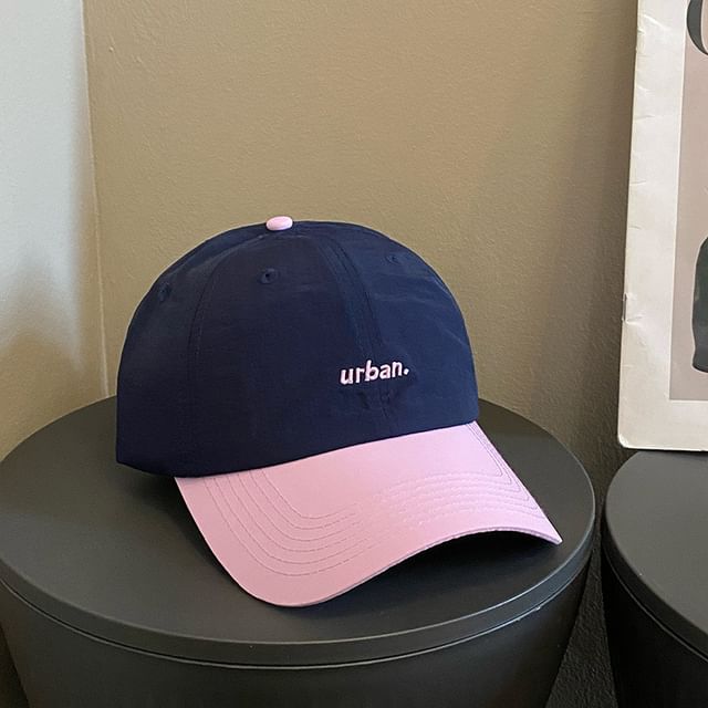 Two-Tone Lettering Cap Embroidered Baseball